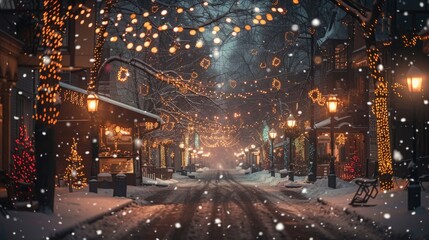 Snowy Christmas Street