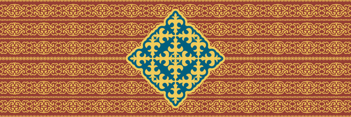 Kazakh nomadic tribes on background