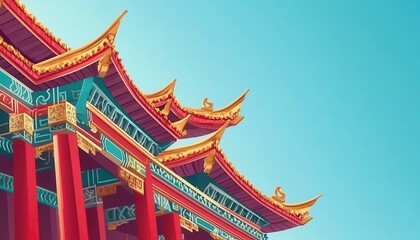 Obraz premium Traditional Chinese Pagoda Architecture.