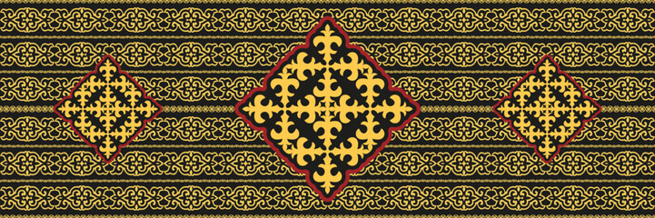 Kazakh nomadic tribes on background