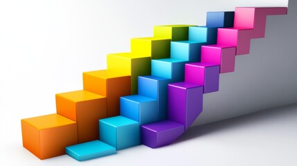 Colorful Steps Leading to a Bright Future