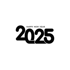 Happy New year 2025 elegant text design background