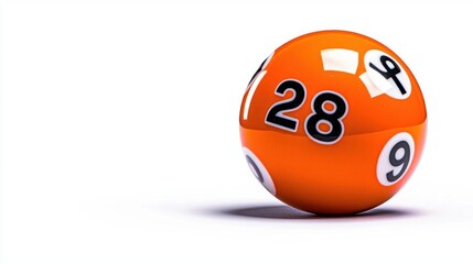 A photostock of an 8-ball on a white background, isolated and iconic.