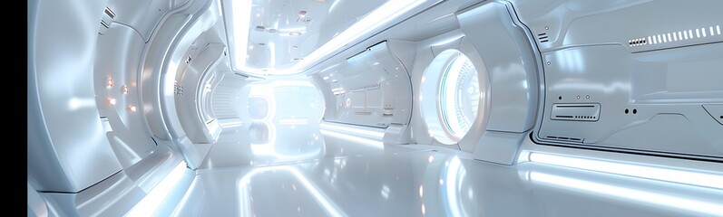 White background 3D room light abstract space technology tunnel stage floor. Empty white future 3D neon background studio futuristic corridor render modern interior silver road black wall design gray.