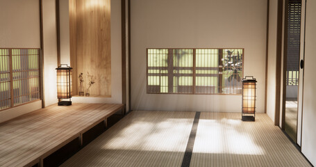 Muji style Empty modern japanese room minimal.