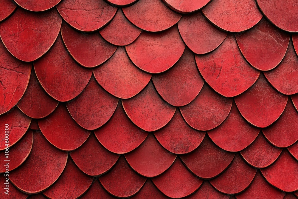 Poster red scales arranged in a repeating pattern. ai.