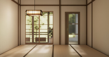 Muji style Empty modern japanese room minimal.