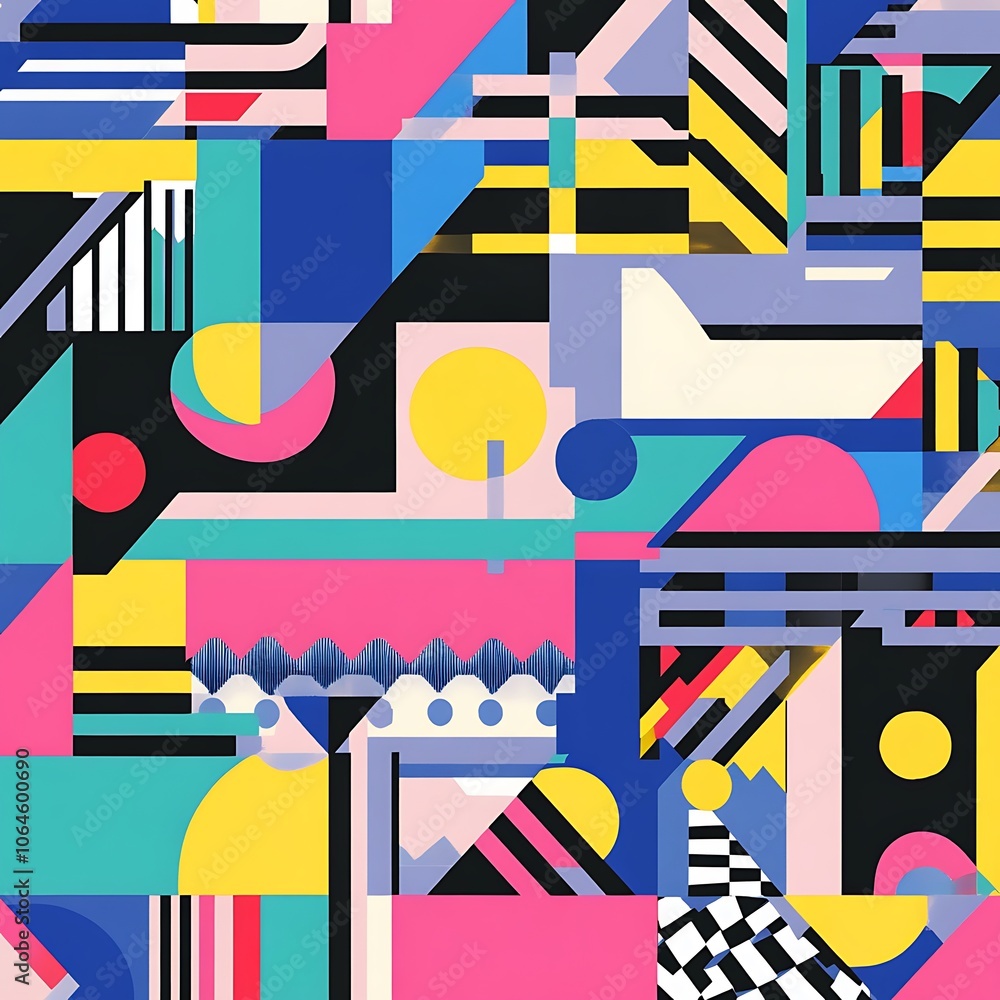 Poster dynamic neon pattern for tech presentations