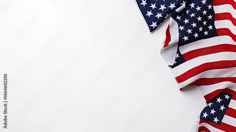 Aufkleber waving american flags on a clear day at a local festive event generative ai