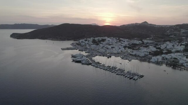 Milos in the sunset orbit 4k drone footage Dlog 10 Bit ungraded