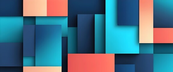 Abstract Geometric Background: Colorful Squares, Layered
