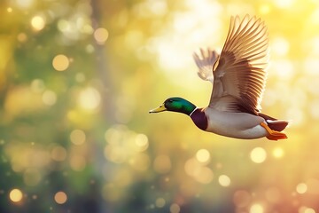 Obraz premium mallard duck in flight