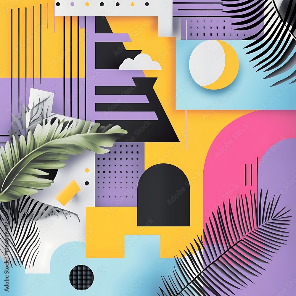 Poster abstract textured background with geometric patterns