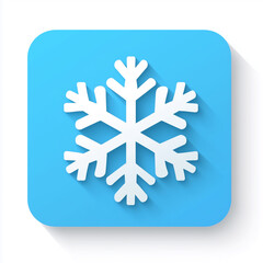 Minimalist Snowflake Icon on White Background