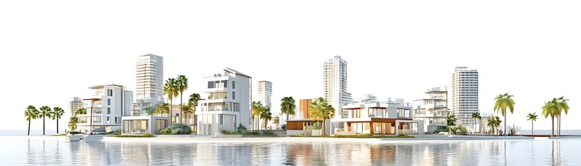 Fototapeta premium Modern Architectural Development on a Tropical Island