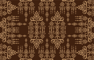 Thai pattern figure tribal Thai geometric ethnic oriental pattern traditional background.Aztec style,embroidery,abstract,vector illustration.design for texture,fabric,clothing,wrapping,carpet.