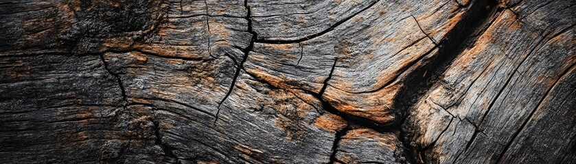 Close-up of Weathered and Cracked Wooden Surface