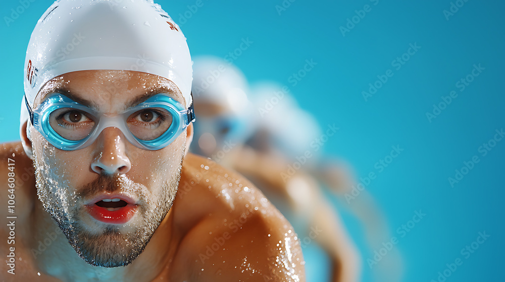 Poster swimmers display intense focus in synchronized relay competition