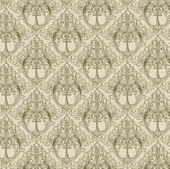 Art nouveau  flower pattern background