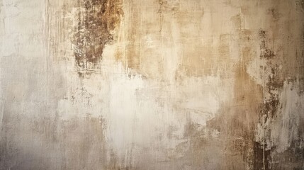 Abstract brown and white paint texture on a wall, detailed closeup of artistic design visual pattern