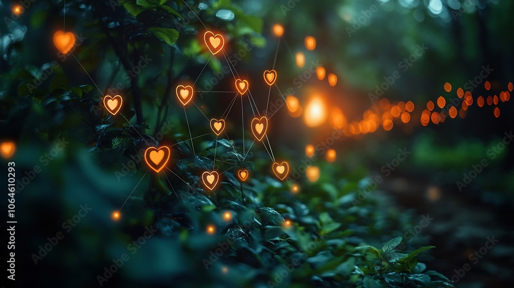 Poster social media data streams secured digital shields with glowing icons for likes shares and messages i