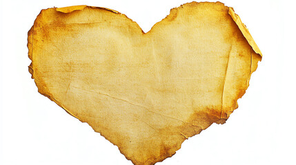 Naklejka premium Heart shaped vintage paper with aged texture, with copy space