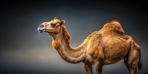 Aerial View of a Camel on a Gray Background &acirc;&euro;&ldquo; Exotic Animal Photography, Wildlife, Desert, Minimalist, Nature, Unique Perspectives, Animal Portrait, Gray Aesthetic, Scenic, Travel Inspiration