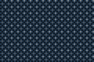 Seamless pattern with square of 4U shape in gray white and black on blue background.Vector illustration, for masculine shirt lady dress casual fabric textile cover decoration wallpaper backdrop