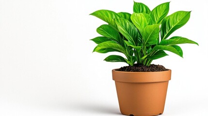 Fototapeta premium A photostock of potted plants on a white background, fresh and vibrant.