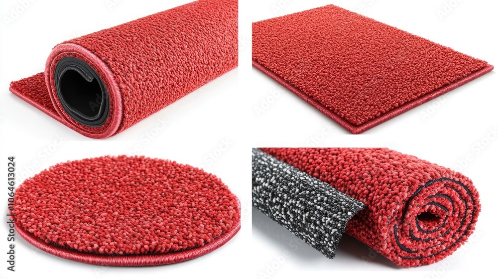 Poster high-quality red carpet rolls showcasing texture and versatility generative ai