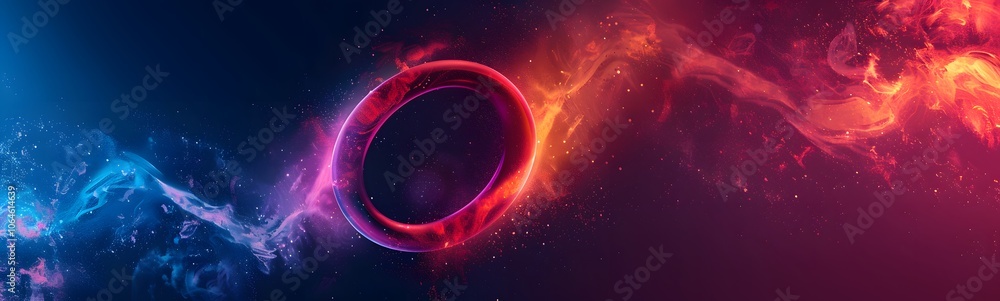 Poster neon symbol loop sign light background 3d line abstract infinite glow digital blue shape concept ico