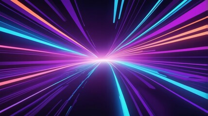 Dynamic explosion of colorful light rays in futuristic abstract design