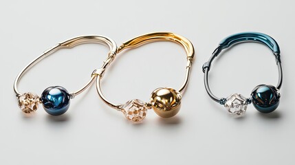 Obraz premium Elegant Bracelet Collection Featuring Colorful Beads and Metal Designs Generative AI