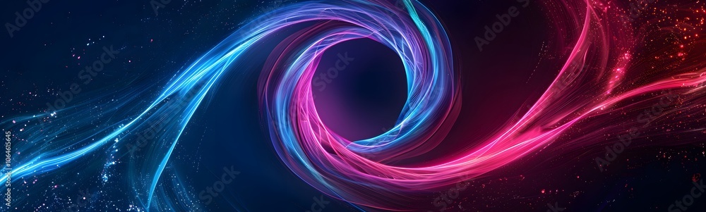Poster neon symbol loop sign light background 3d line abstract infinite glow digital blue shape concept ico