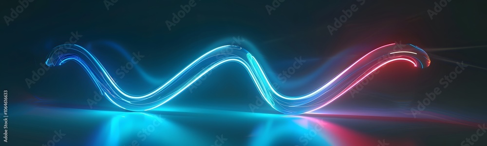 Aufkleber neon symbol loop sign light background 3d line abstract infinite glow digital blue shape concept ico