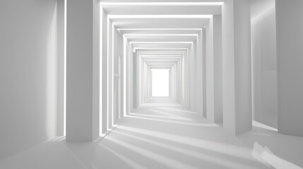 Fototapeta premium Grey White Line Building Structure 3D Background - a modern and architectural visual. The grey and white lines create a striking and structured atmosphere.