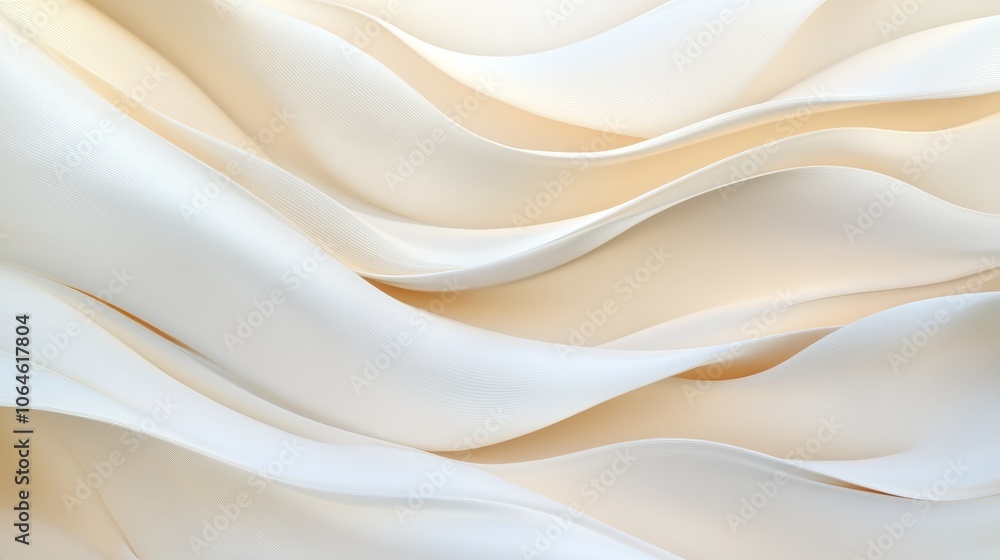 Poster abstract white background with flowing wave pattern, a minimalist and modern design