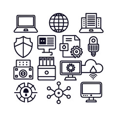 Technology icon set Vector illustration