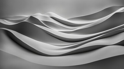 Obraz premium Dynamic black and white abstract background with flowing wavy lines, a modern artistic design