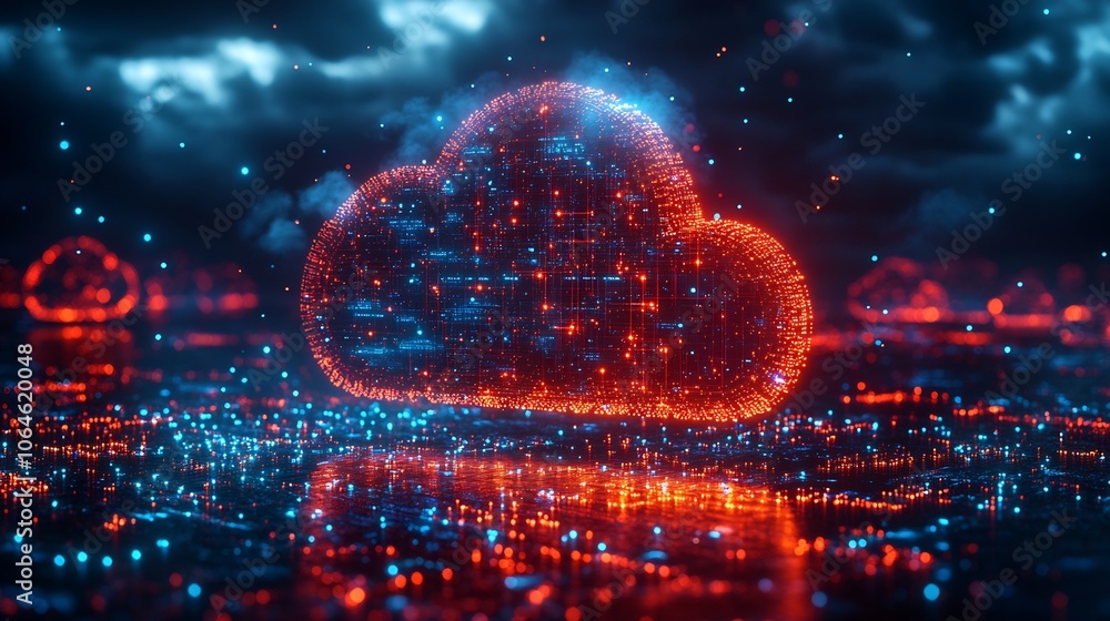 Aufkleber small office setup encrypted cloud storage and secure communications symbolizing cyber protection of
