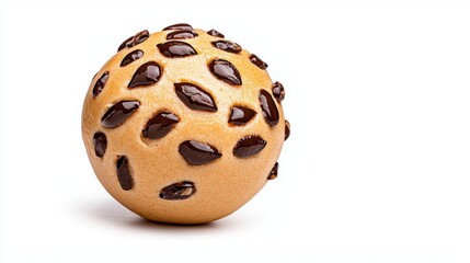 A photostock of a fresh dough ball on a clean white background, isolated and centered.