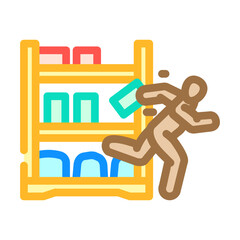 shoplifting crime color icon vector. shoplifting crime sign. isolated symbol illustration