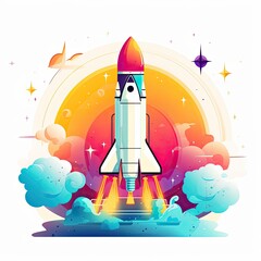 Obraz premium Rocket, Generative AI