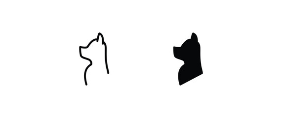 Dog icon, dog button, vector, sign, symbol, logo, illustration, editable stroke, flat design style isolated on white linear pictogram