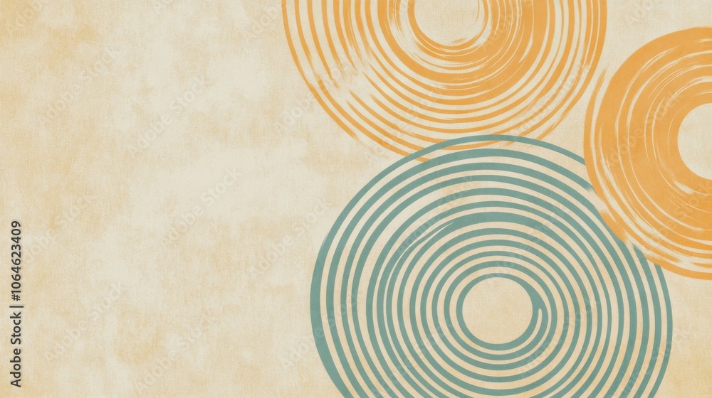 Poster abstract circular patterns on soft background