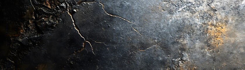 Naklejka premium Cracked and Weathered Black and Grey Surface