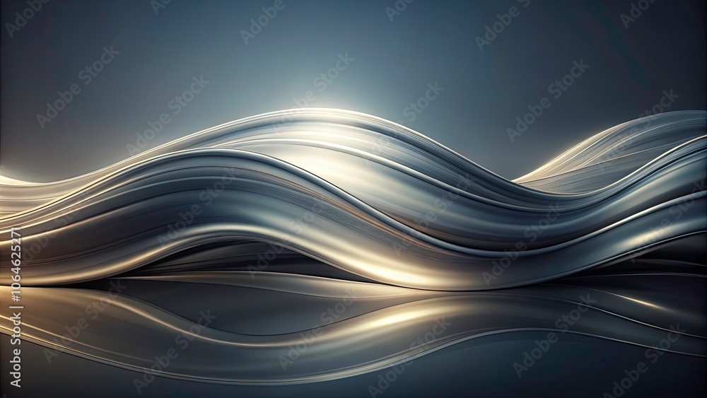 Poster fluid minimal digital gradient mesh in anthracite gray - long exposure abstract background for desig