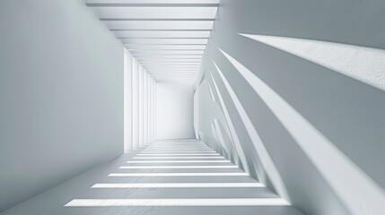 Fototapeta premium Grey White Line Building Structure 3D Background - a modern and architectural visual. The grey and white lines create a striking and structured atmosphere.