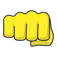 Hand emoji, fist punching or hitting. Isolated on a white background. Vector illustration