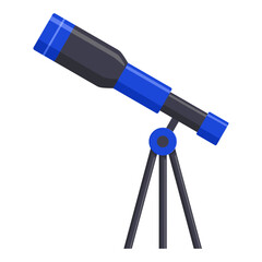 A telescope for schools. A device for astronomy, star observation, and viewing the crescent moon at the beginning of Ramadan and on the day of Eid. Vector illustration, isolated on a white background